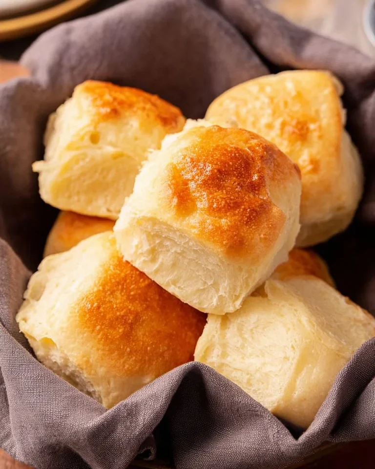 Freshly baked 2 ingredient dinner rolls on a wooden platter