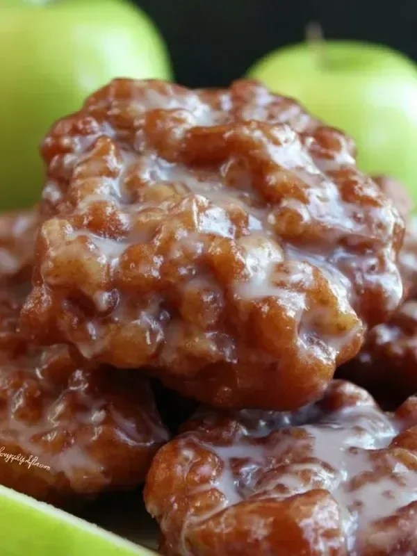 Delicious homemade apple fritters with powdered sugar on top