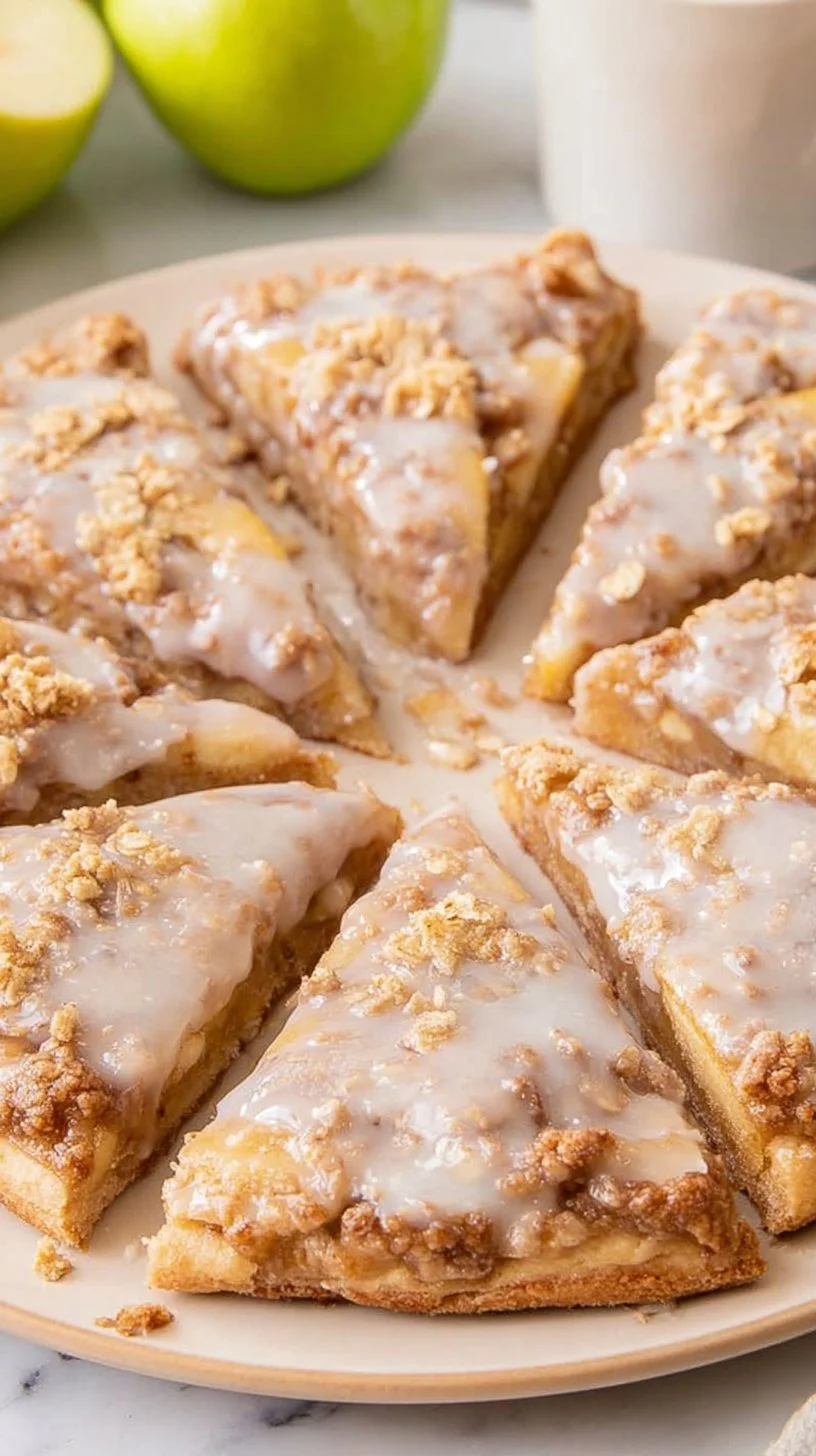 Delicious homemade Apple Pie Pizza topped with apples and spices