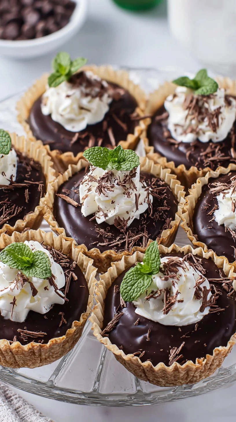 Delicious Baileys cheesecakes with chocolate ganache frosting on a dessert table