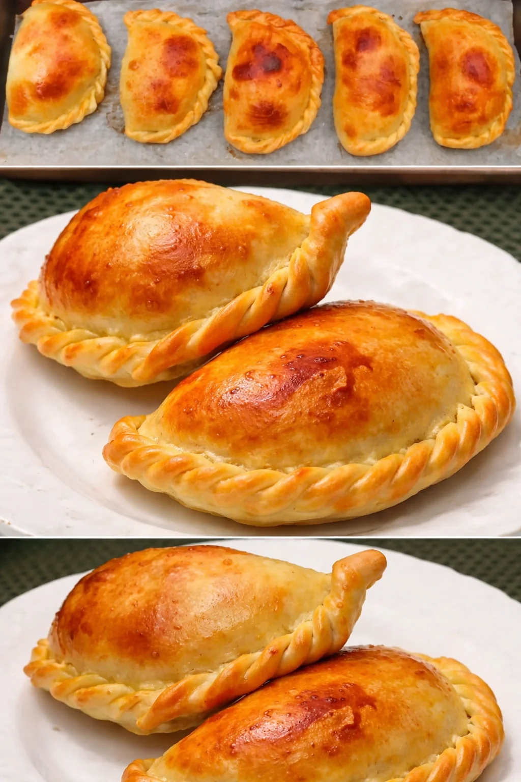 Baked meat empanadas filled with seasoned ground beef and spices