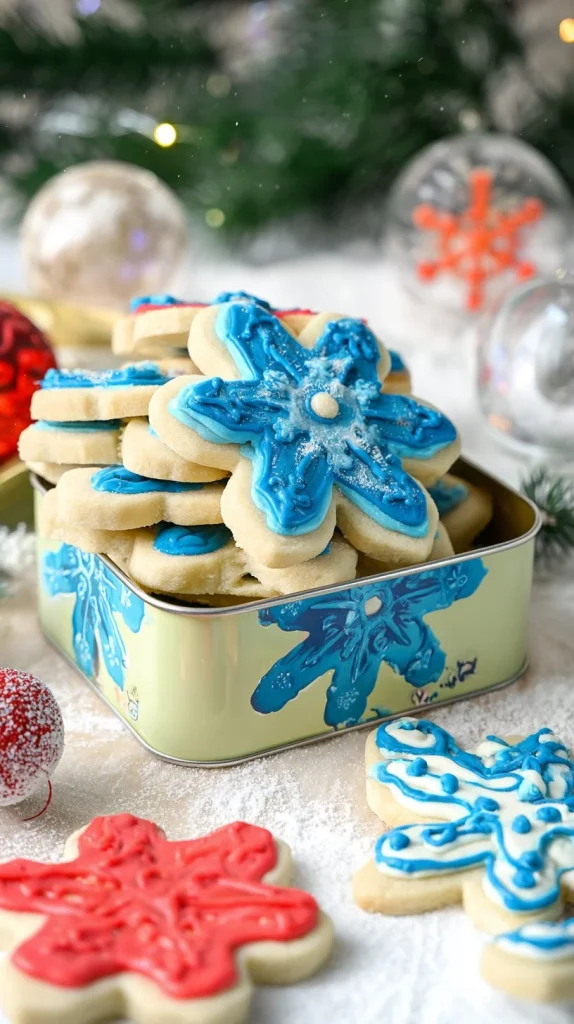 Delicious sugar cookies decorated with icing on a plate