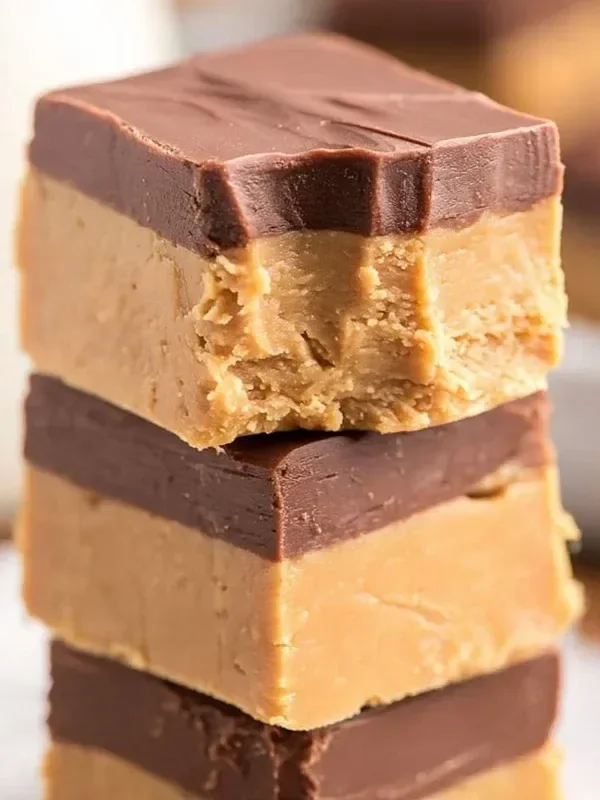 Delicious homemade Buckeye Fudge with chocolate and peanut butter swirl