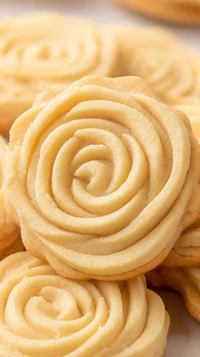 Plate of delicious butter cookies fresh from the oven
