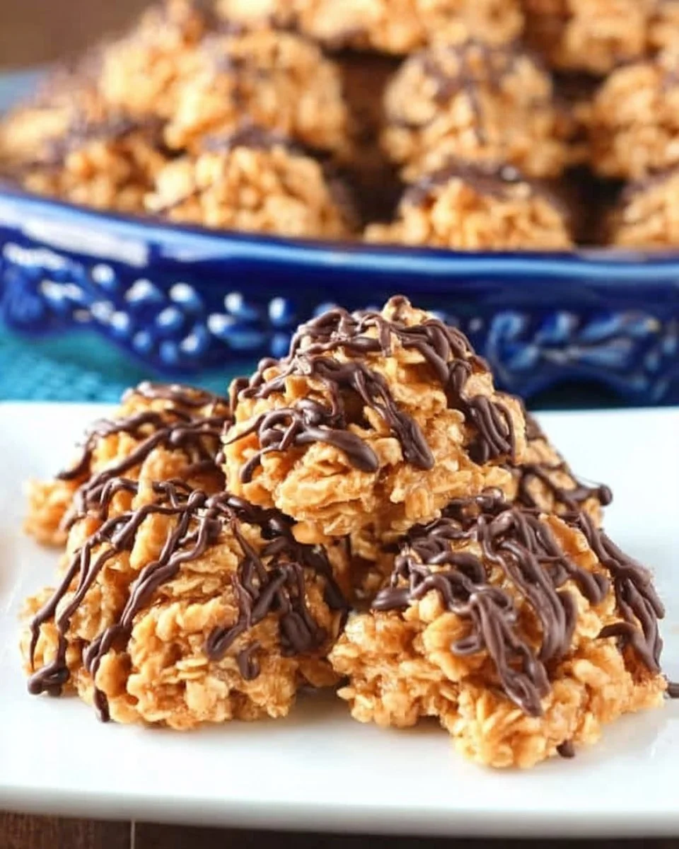 Butterscotch Peanut Butter Crispies dessert on a plate