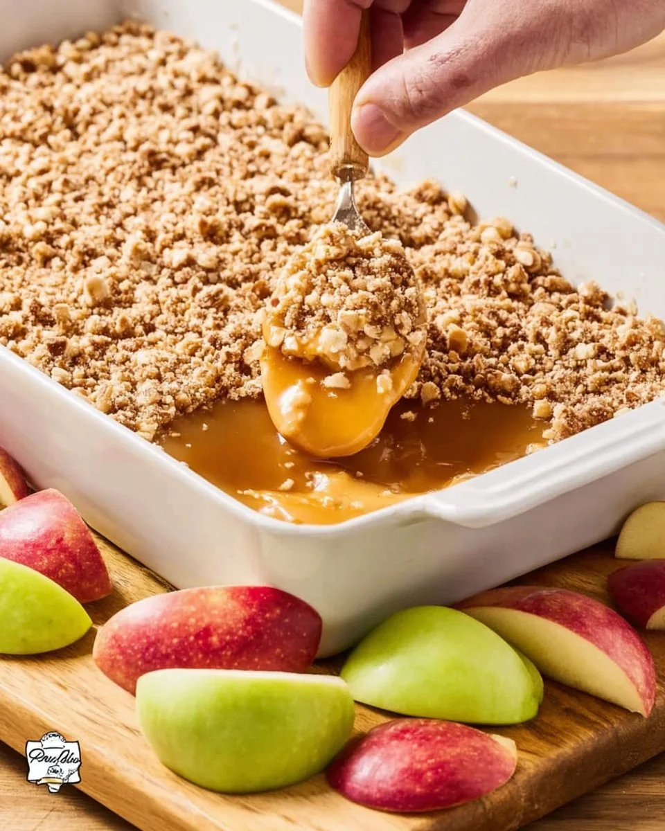 Delicious caramel apple dip served with fresh apple slices