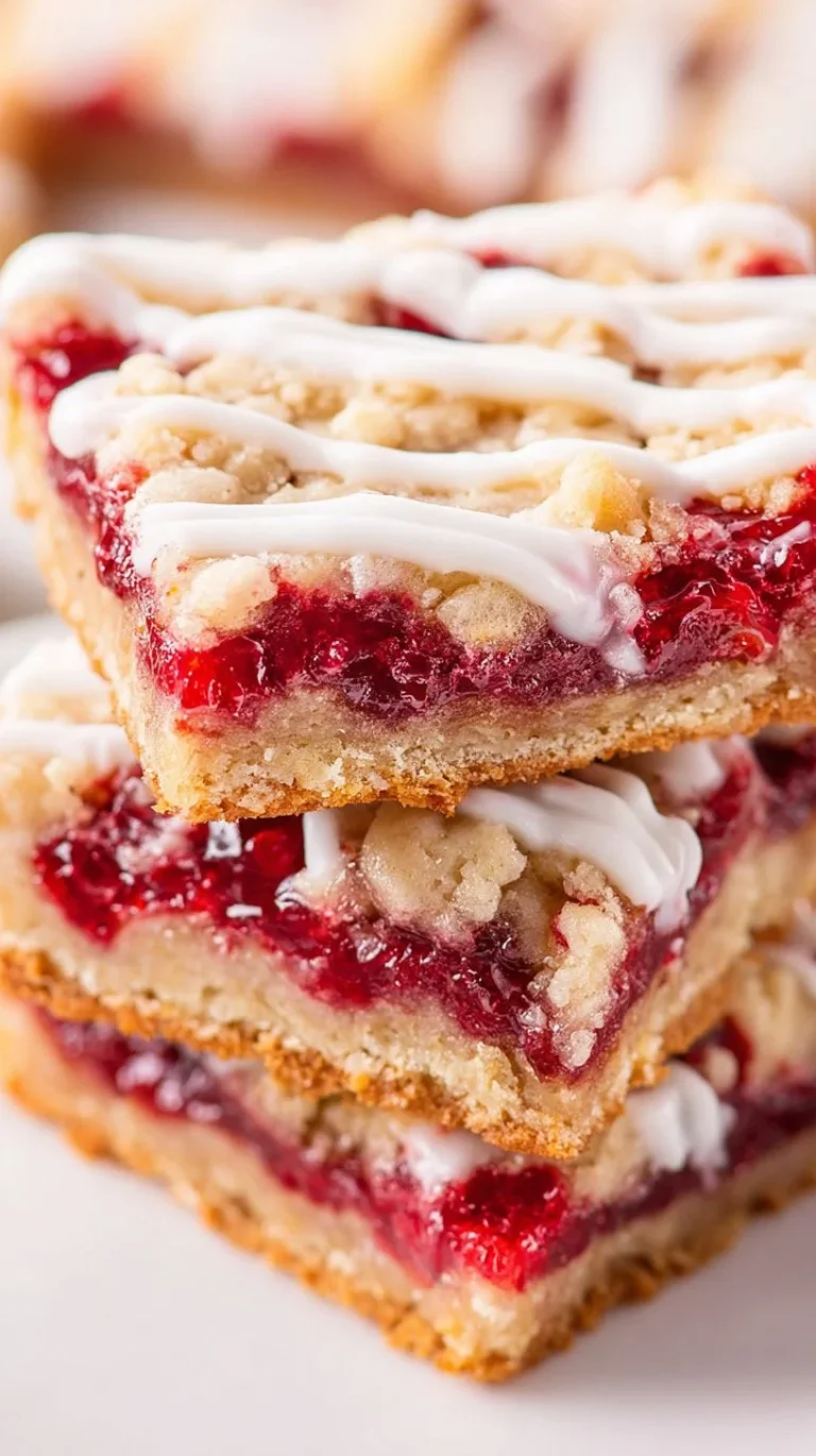Delicious cherry bars topped with fresh cherries and a crumbly crust