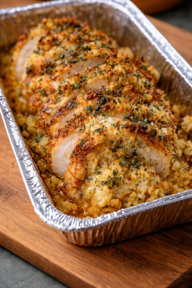 Delicious Chicken and Stuffing Bake dish ready to be served.