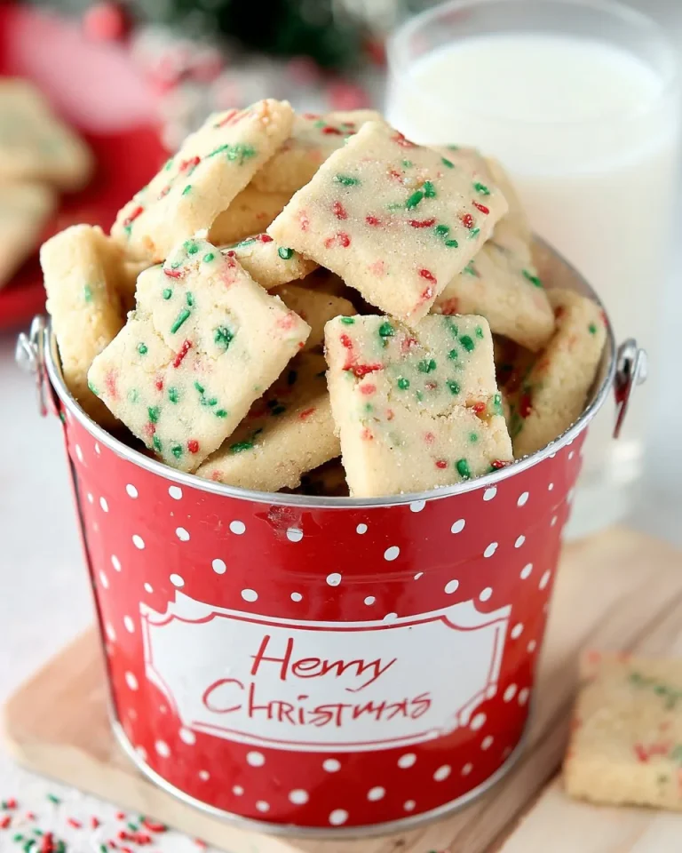 Christmas Shortbread Cookie Bites on a festive plate
