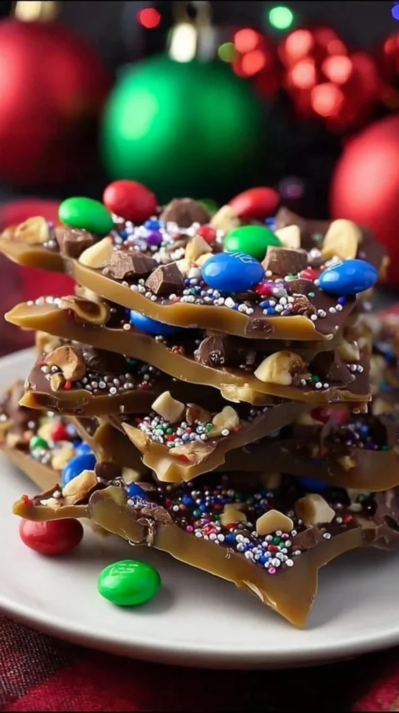 Delicious homemade Christmas Toffee in festive packaging