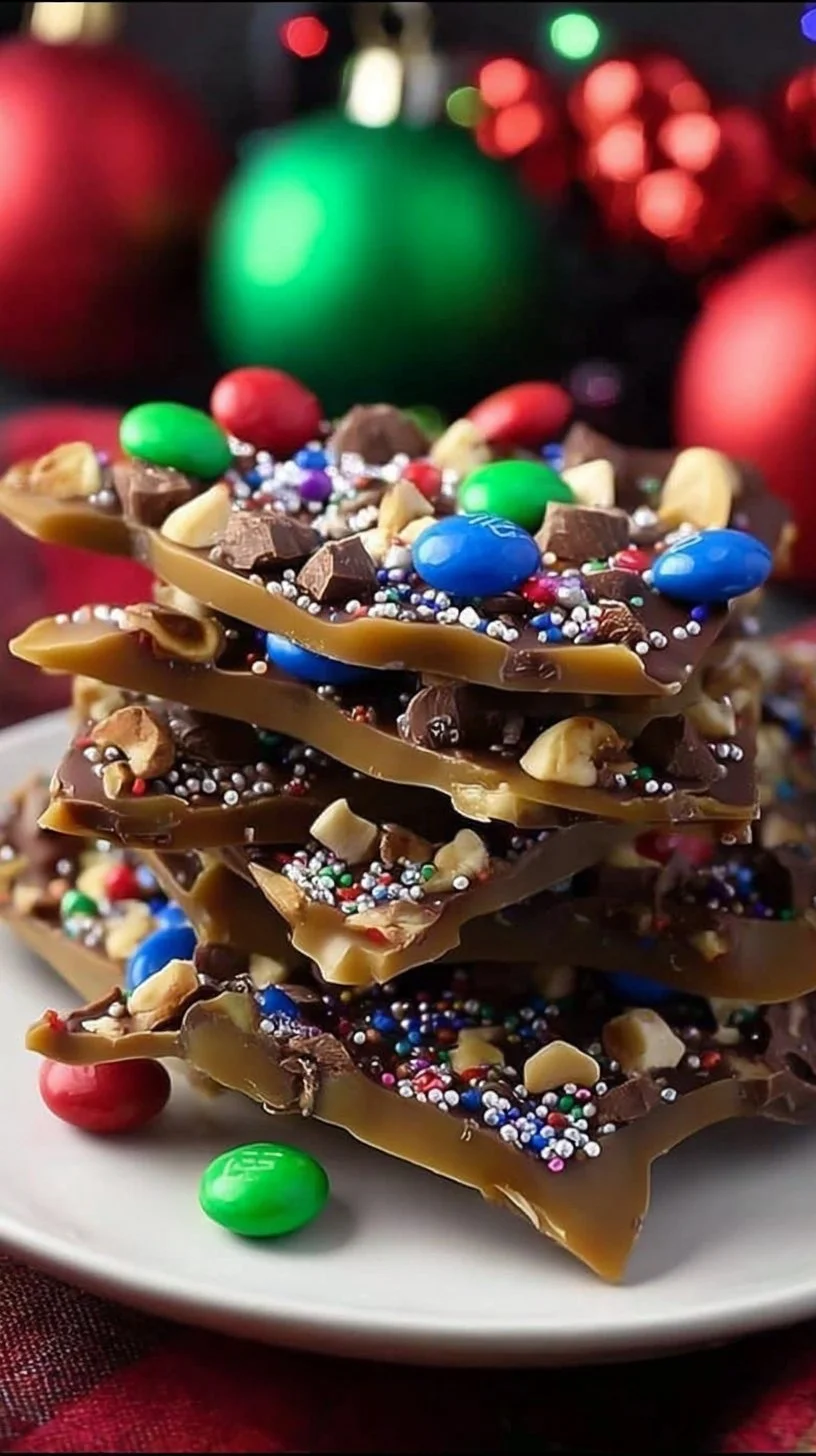 Delicious homemade Christmas Toffee in festive packaging