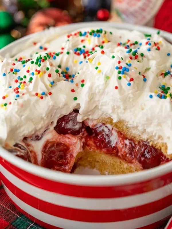 Delicious homemade Cookie Tin Cake displayed in a decorative tin.
