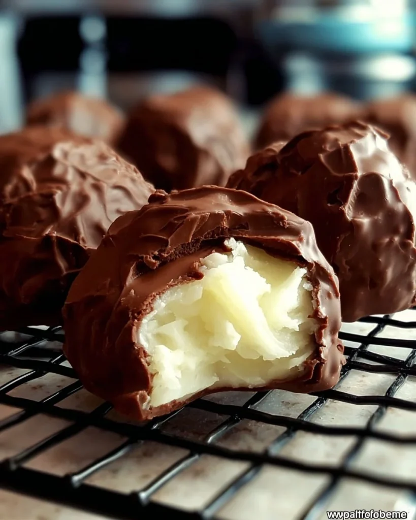Delicious homemade coconut balls inspired by Mounds candy.