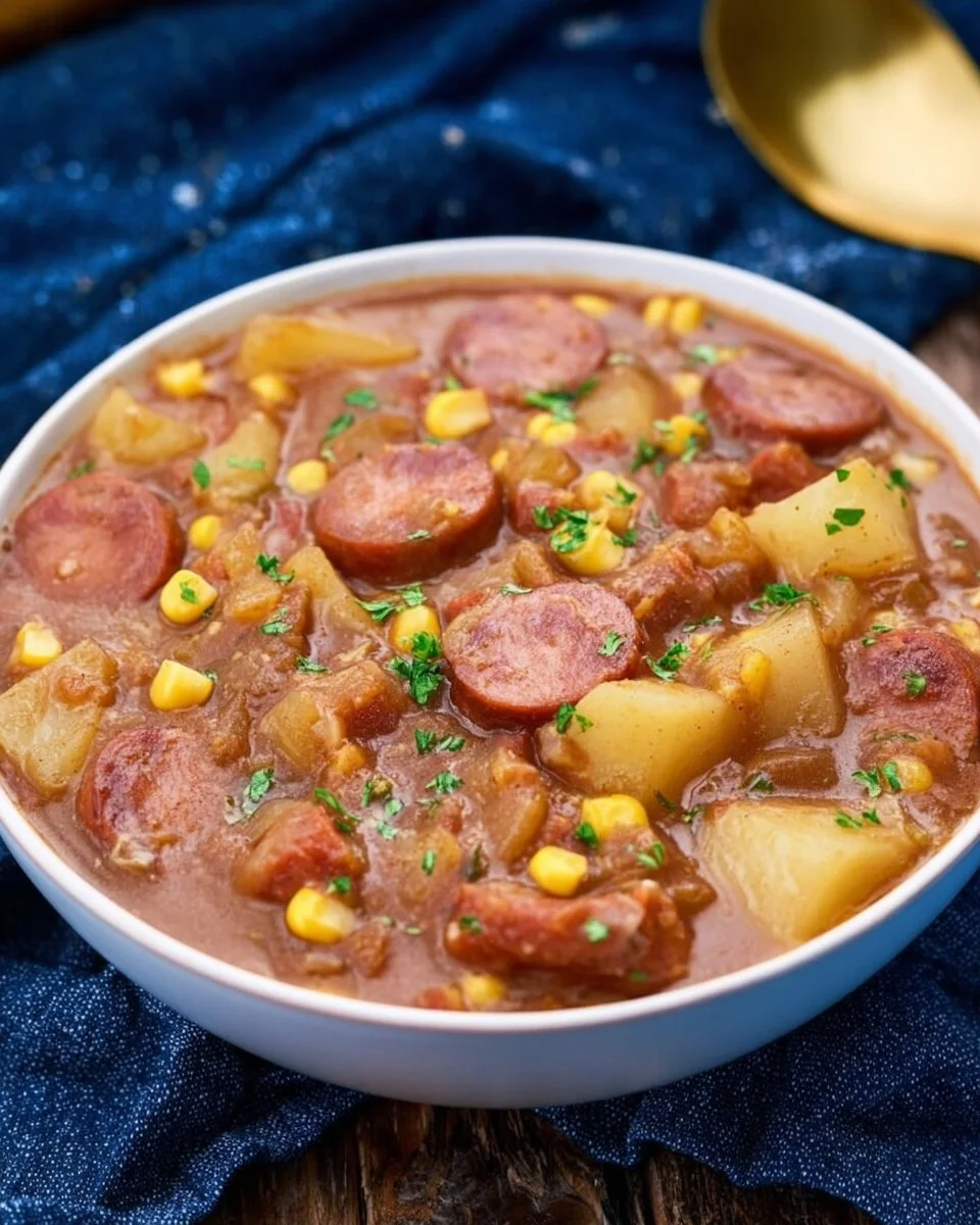 Bowl of Cowboy Stew with beef, beans, and vegetables