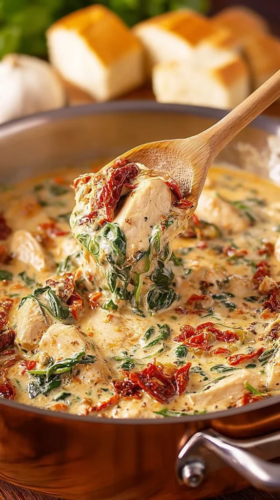 Bowl of creamy Crack Chicken Soup garnished with herbs