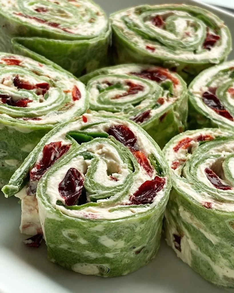Cranberry Jalapeño Pinwheels appetizer on a platter