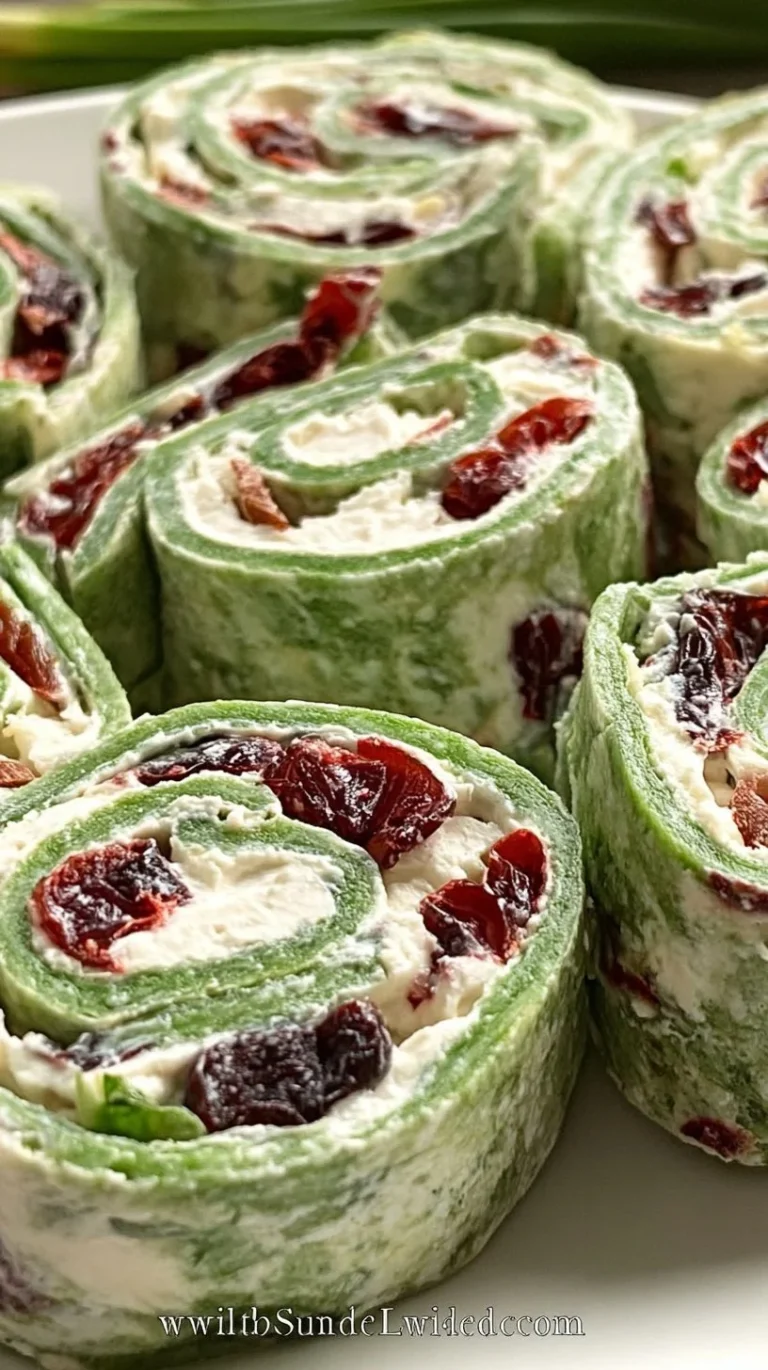 Delicious Cranberry Jalapeño Pinwheels appetizer on a serving platter.