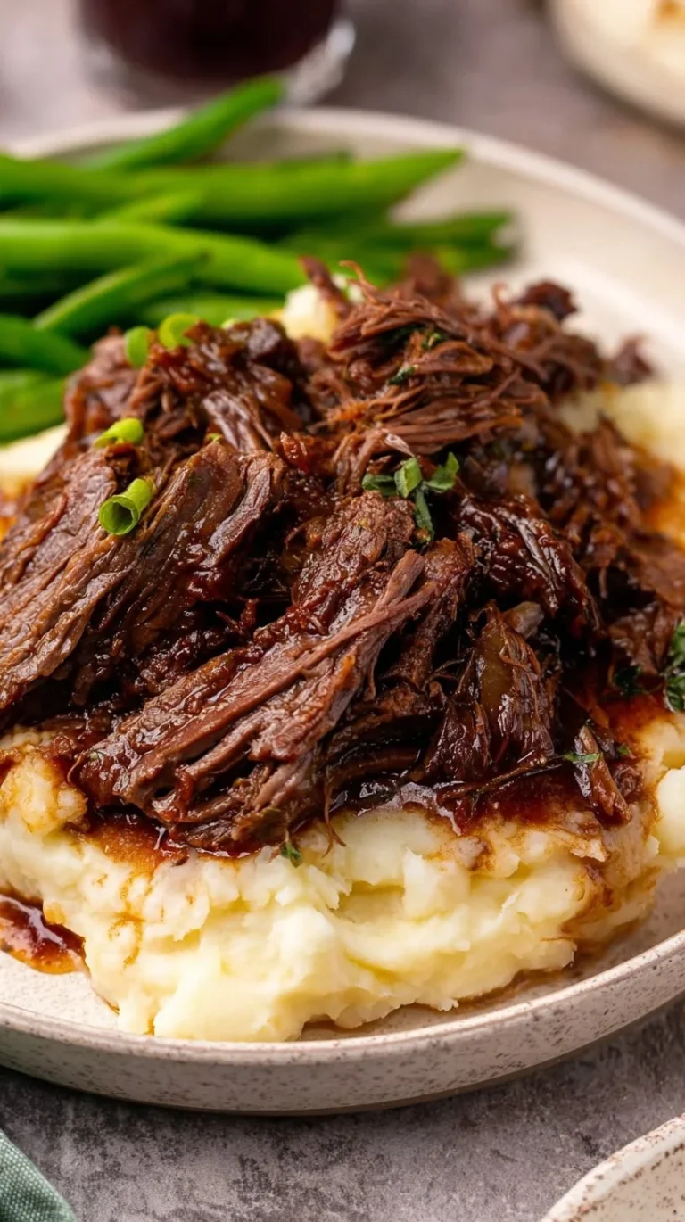 Delicious homemade Cranberry Pot Roast served with vegetables.