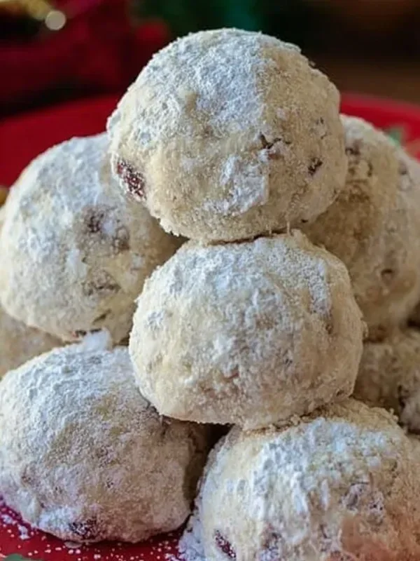 Delicious cranberry walnut cookie balls fresh from the oven