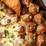 Crock Pot French Onion Meatballs