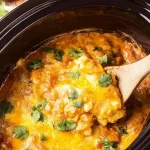 Crockpot Chicken Enchilada Casserole