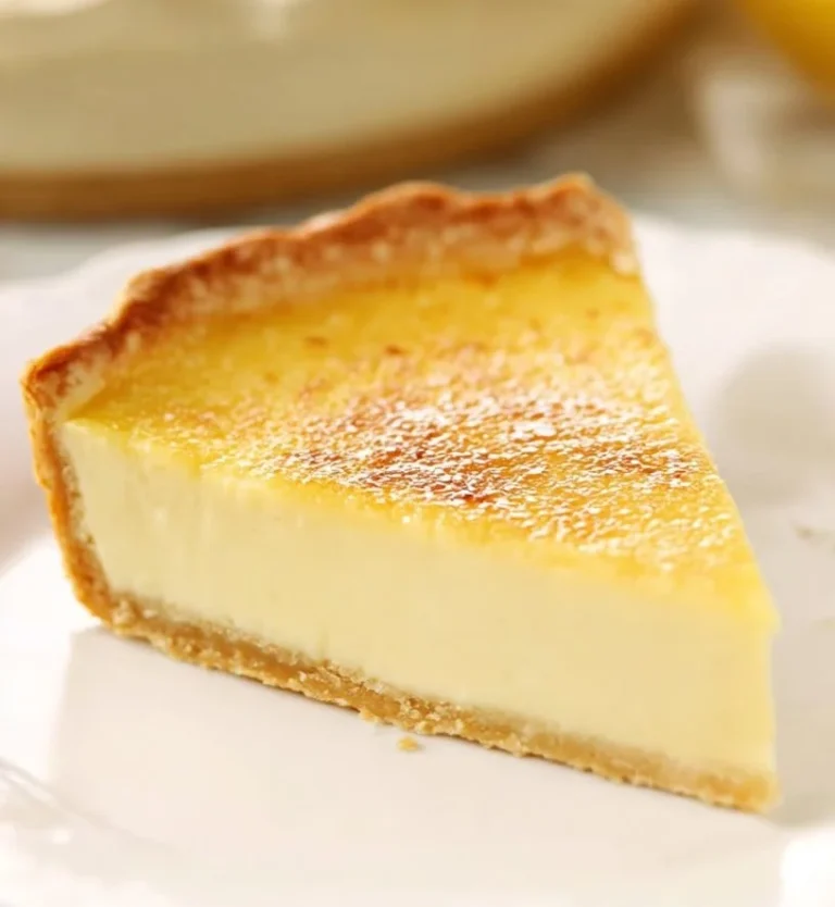 Delicious homemade custard pie with a golden crust and creamy filling