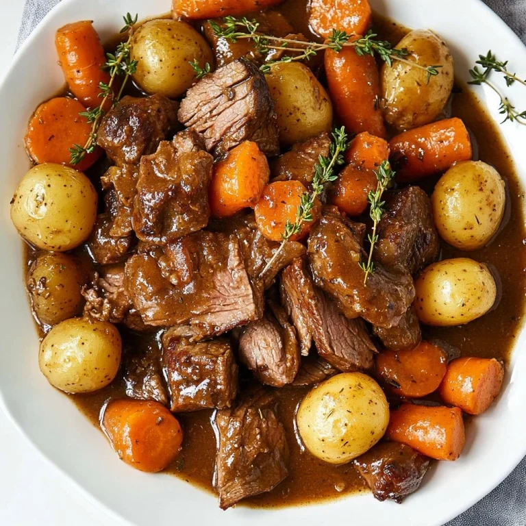 Delicious Dutch oven pot roast with vegetables and herbs