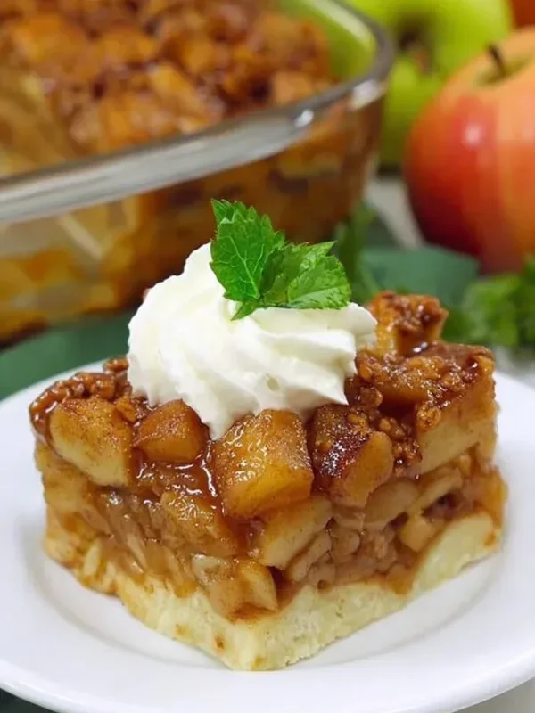 Delicious easy caramel apple bread pudding dessert dish