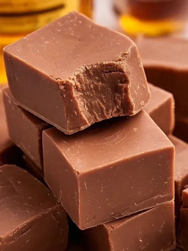 Delicious Fireball Fudge with chocolate and cinnamon whiskey flavor