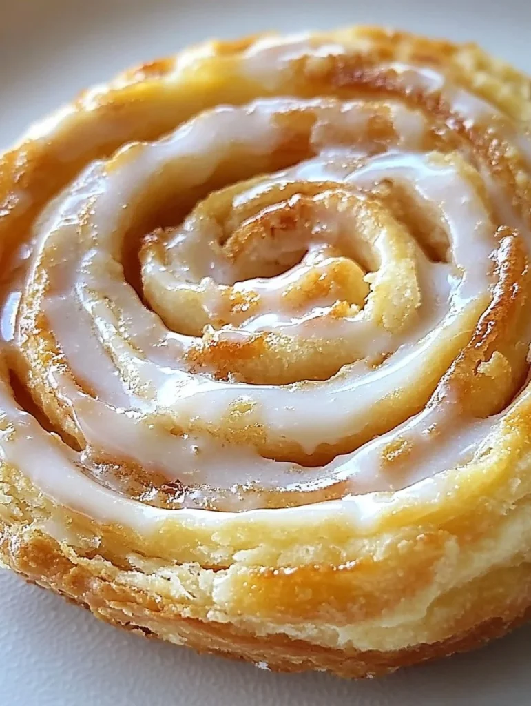 Freshly baked Glazed Danish Pastry with a shiny glaze and flaky layers.