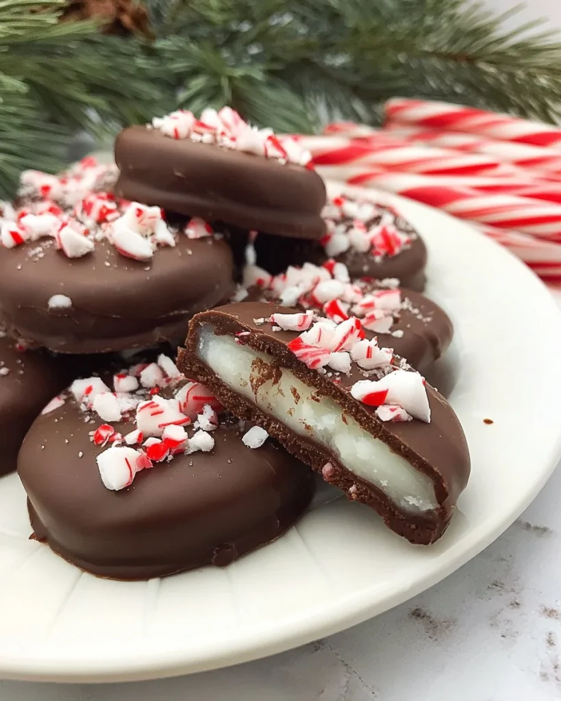Delicious homemade peppermint patties ready to enjoy
