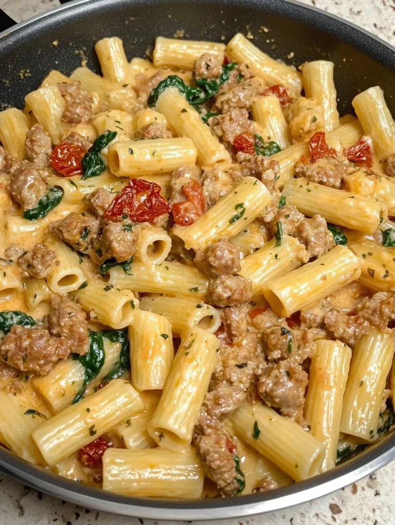Delicious Italian Sausage Pasta with fresh ingredients and flavorful sauce