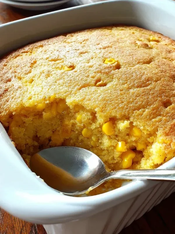 Delicious Jiffy corn casserole baked in a dish with a golden crust