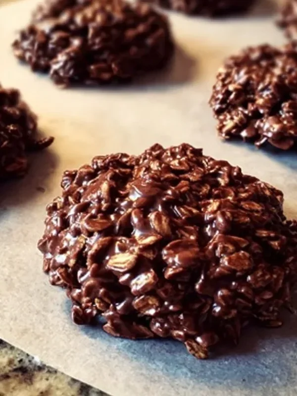 No Bake Chocolate Peanut Butter Cookies on a plate ready to enjoy