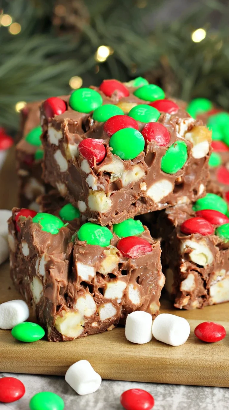 No Bake Holiday Marshmallow Bars topped with festive sprinkles