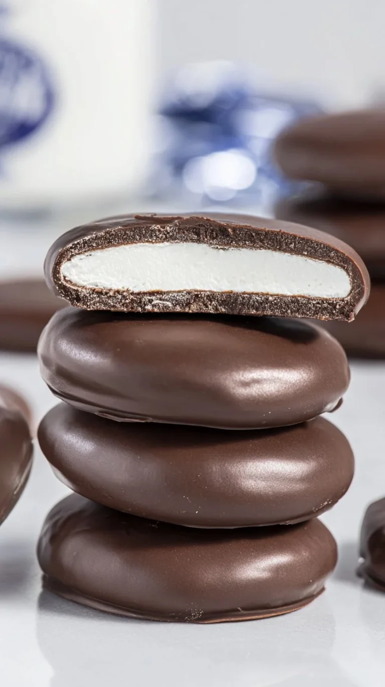 Delicious Peppermint Patties chocolate treats with a refreshing mint center.