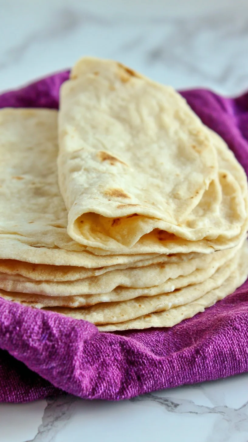 Handmade flour tortillas on a wooden surface, ready for a delicious meal.