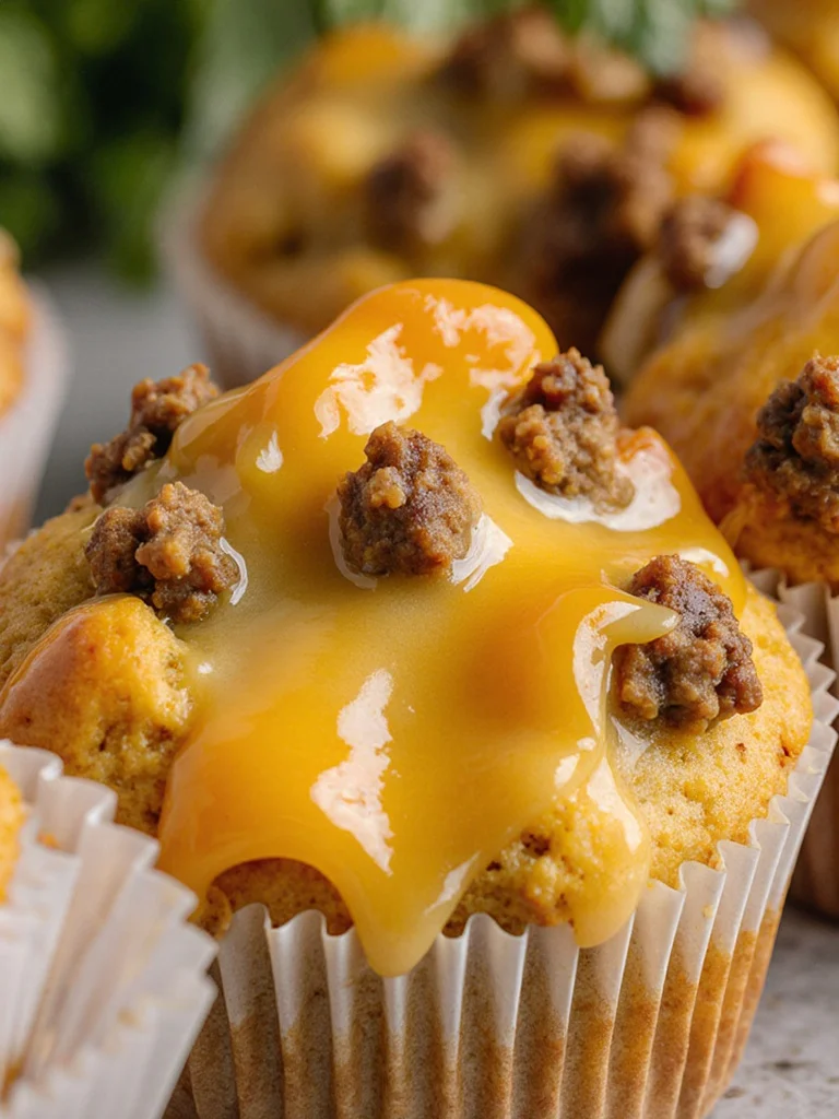 Delicious sausage breakfast muffins served on a plate