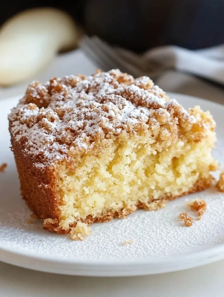 Delicious homemade crumb cake topped with a buttery crumble layer