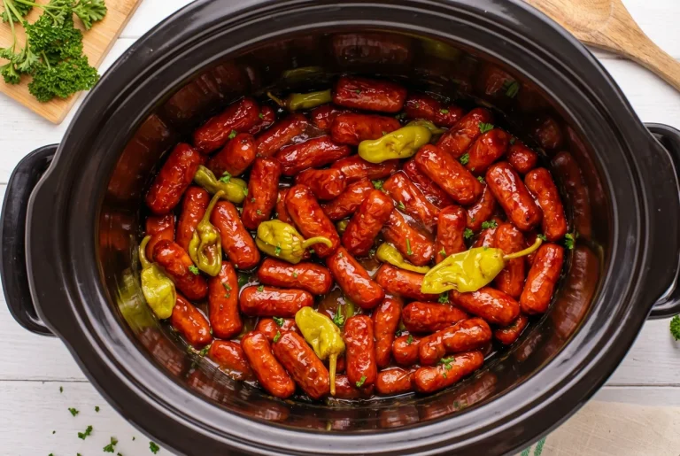 Slow Cooker Mississippi Little Smokies served in a bowl with dipping sauce