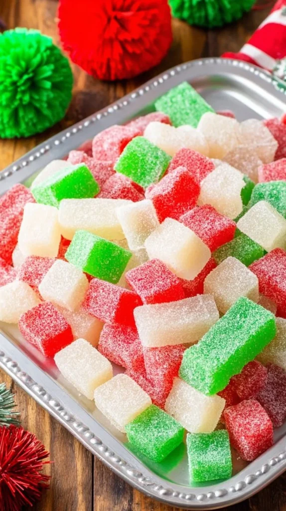 Colorful spiced gumdrops in a bowl, featuring a variety of flavors.