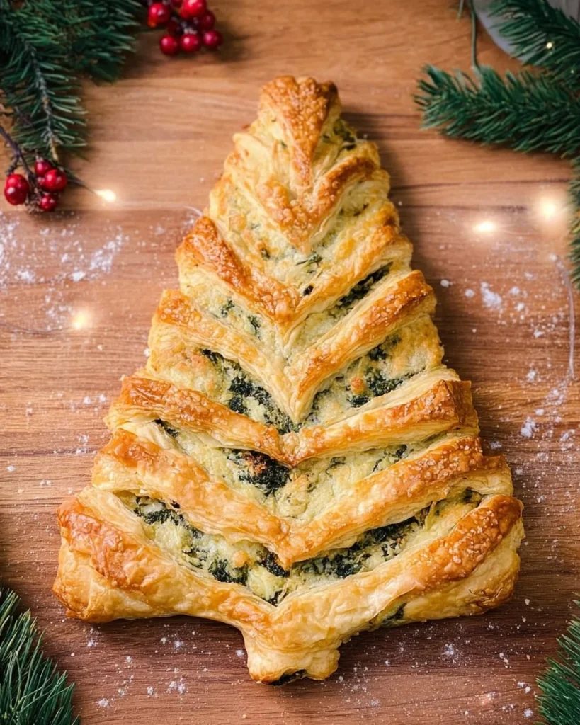 Spinach Artichoke Dip Pull Apart Christmas Tree appetizer for holiday gatherings