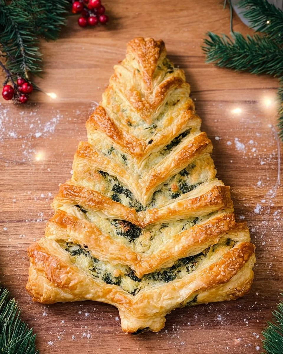 Spinach Artichoke Dip Pull Apart Christmas Tree appetizer for holiday gatherings