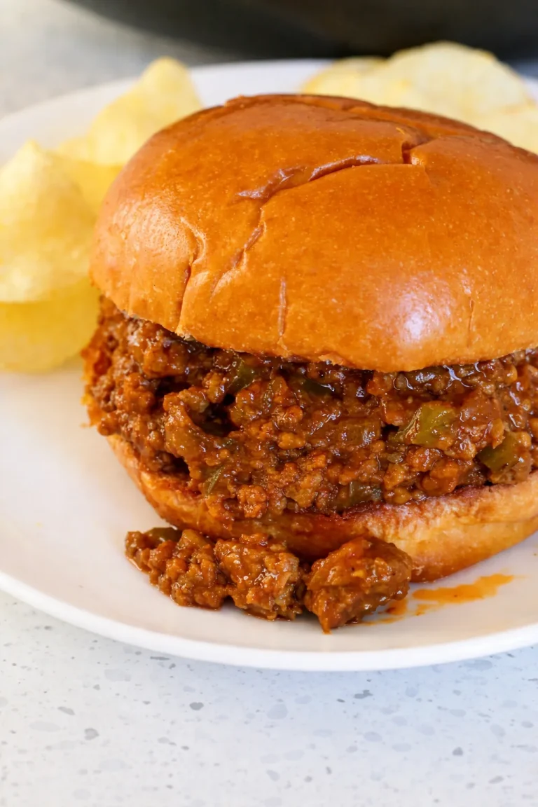 Delicious family-friendly sloppy joes served in buns with toppings