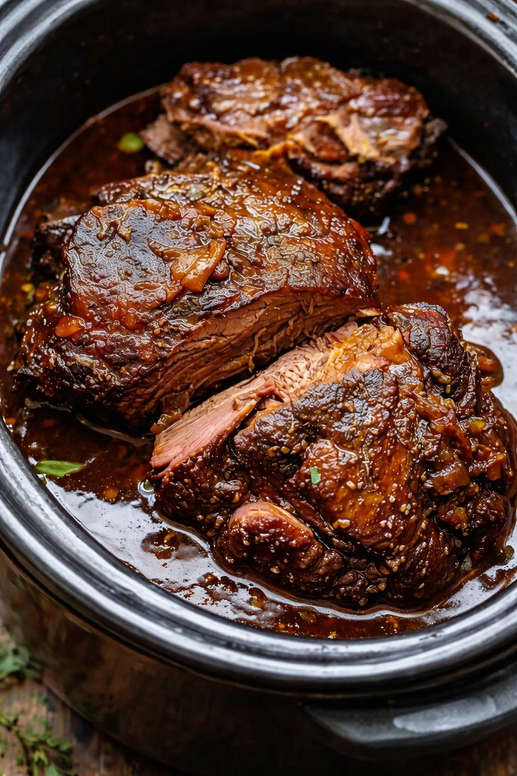 Three-Envelope Roast A delicious Three-Envelope Roast garnished, showcasing perfect seasoning and presentation.