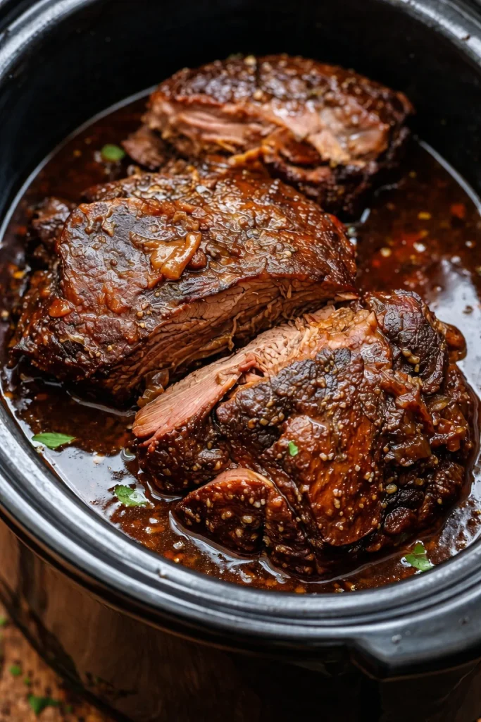 Delicious Three Envelope Roast ready to serve, showcasing the savory ingredients.