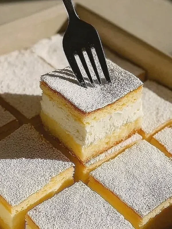 Delicious Vanilla Custard Cream Squares topped with fresh berries.