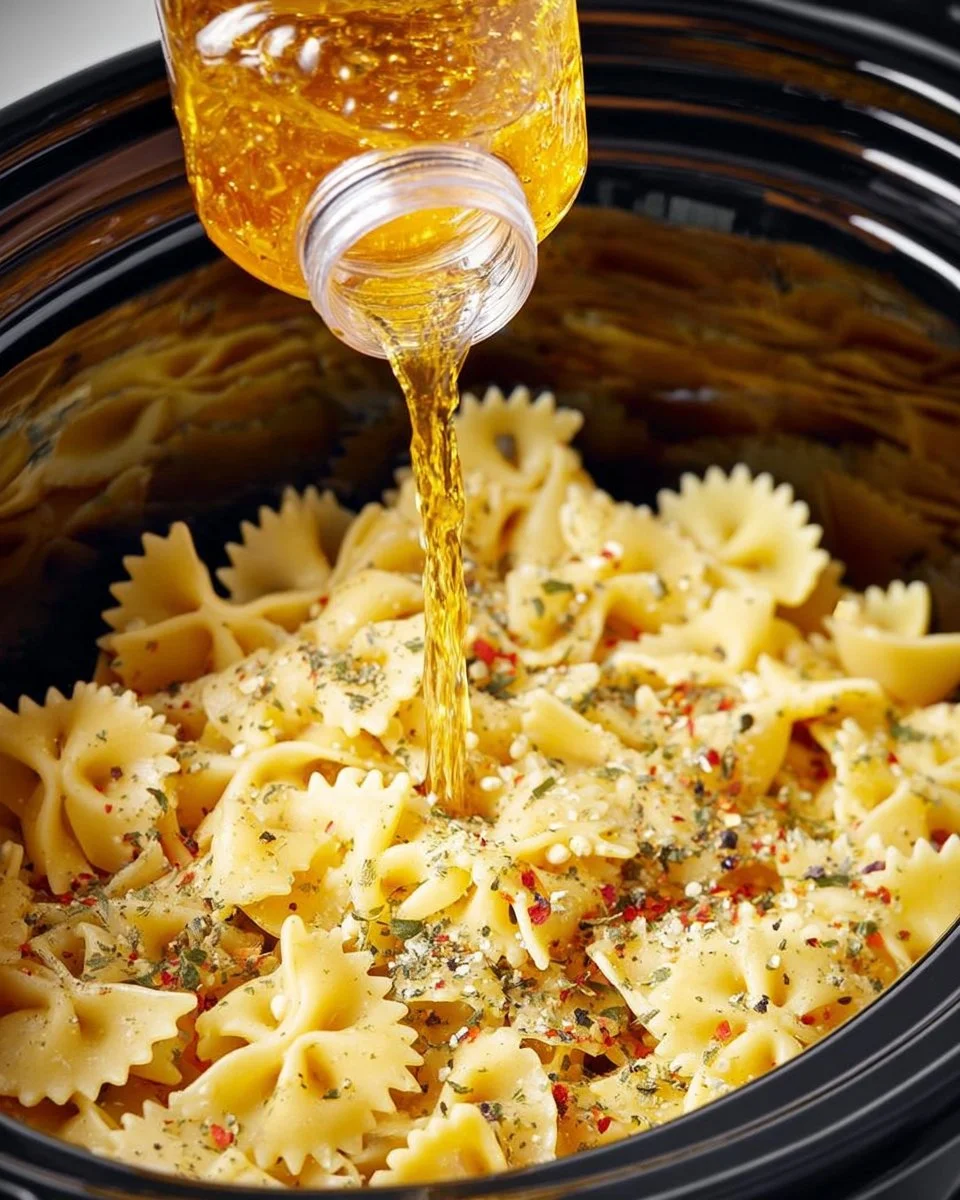 4-Ingredient Slow Cooker Italian Tomato Pasta Delicious slow cooker Italian tomato pasta with fresh ingredients.