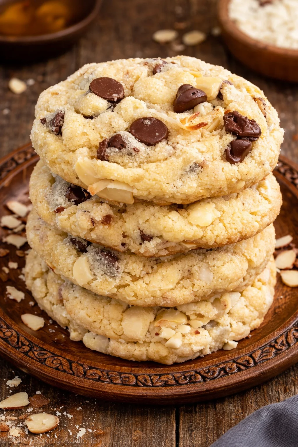 Delicious Almond Joy Cookies with chocolate, coconut, and almond topping
