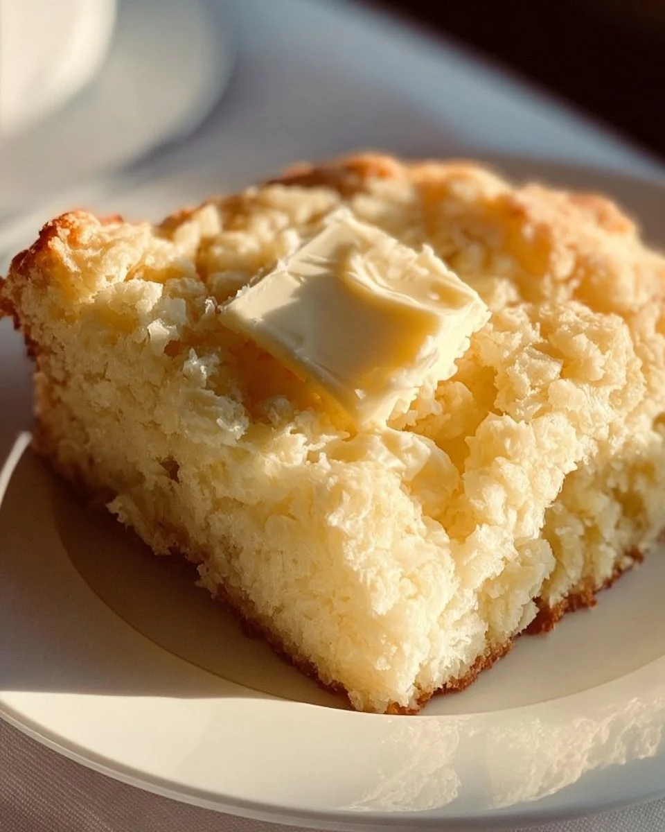 Delicious Amish sour cream cornbread served warm with butter